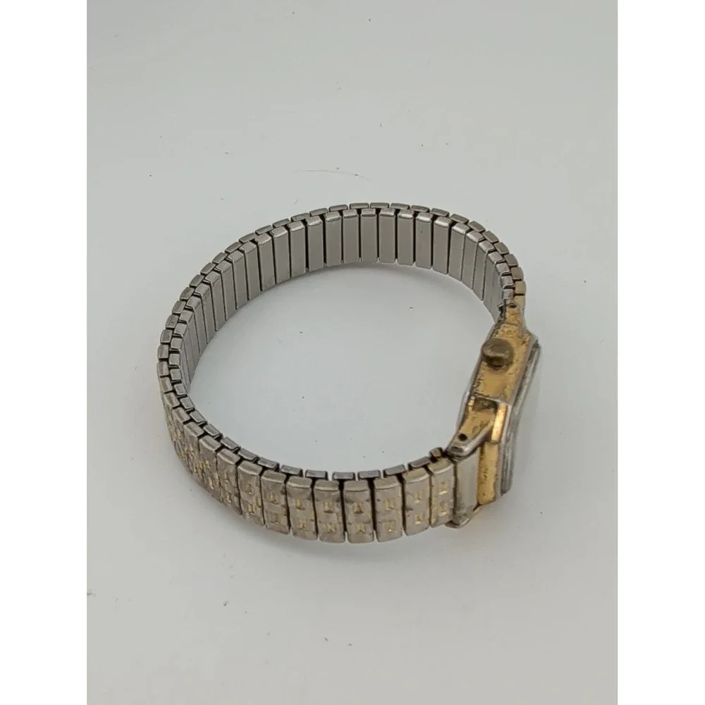Vintage Timex Women's Watch 17mm Case Gold Stretch Band- New Battery